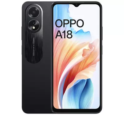 Oppo A18 Smartphone 64GB 4GB RAM Glowing Black
