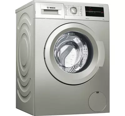 Bosch Washing Machine Front Load Digital LED, 8.0KG, 1000rpm, Silver Inox